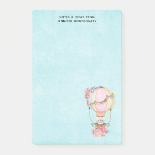 Post-it® Ballons à air chaud mignon avec aquarelle à ours