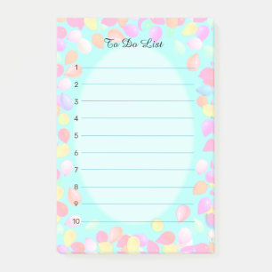 Post-it® Ballons colorés pastel sur une liste de tâches à f