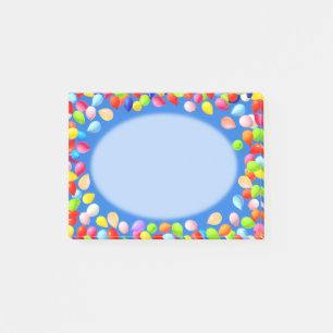 Post-it® Ballons multicolores sur fond bleu clair