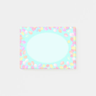 Post-it® Ballons pastel multicolores sur fond bleu clair