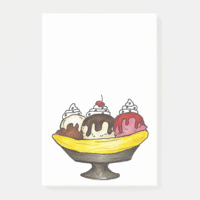 Post-it® Banana Crème glacée Fractionner Sundae Poster son  (Devant)