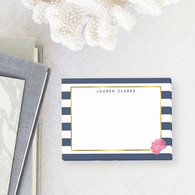 Post-it® Bande de marine et pivoine rose (Créateur téléchargé)