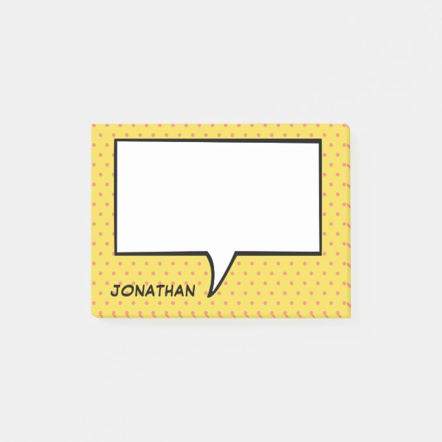 Post-it® Bande dessinée bulle vocale couleur personnalisée (Devant)