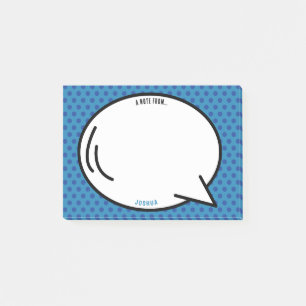 Post-it® Bande dessinée colorée Nom personnalisé Pop Art Bl