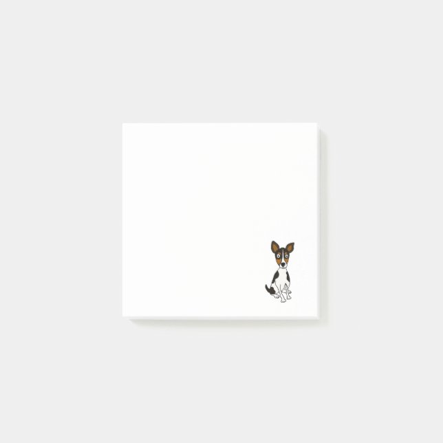 Post-it® Bande dessinée mignonne de chiot de Rat terrier (Devant)