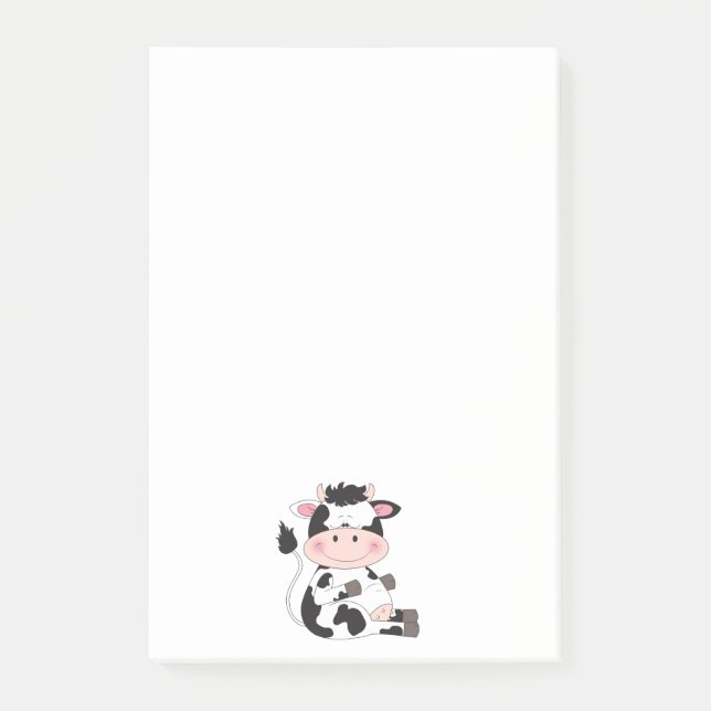 Post-it® Bande dessinée mignonne de vache (Devant)
