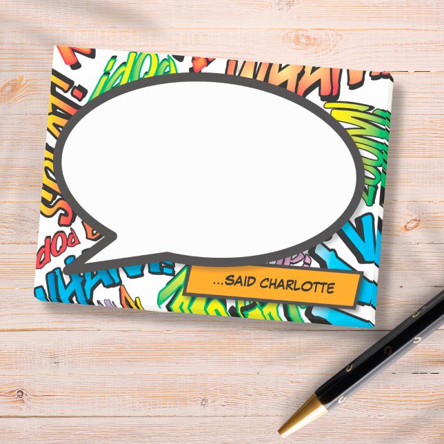 Post-it® Bande dessinée Pop Art Discours bulle (Créateur téléchargé)