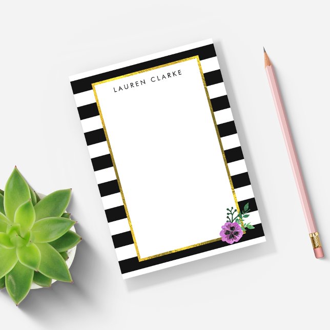 Post-it® Bande noire et Pansy pourpre (Créateur téléchargé)