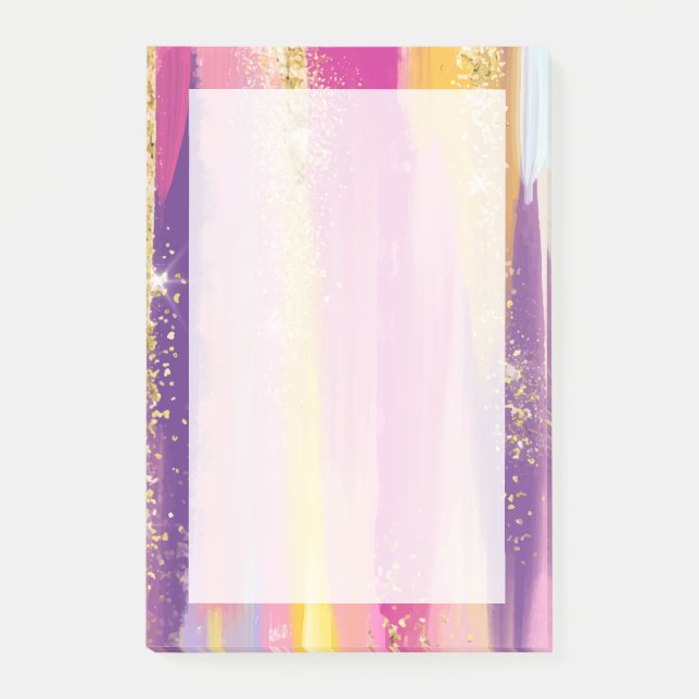 Post-it® Bandes arc-en-ciel colorées avec Parties scintilla (Devant)