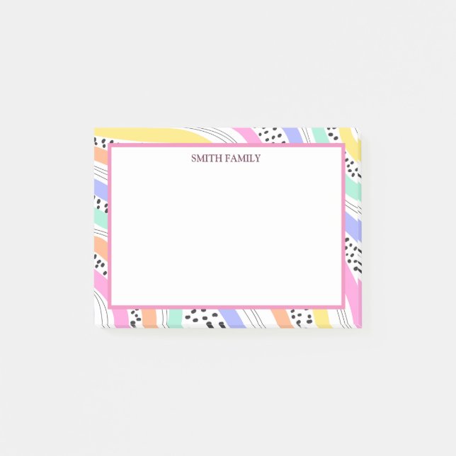 Post-it® Bandes Diagonales colorées Retro (Devant)
