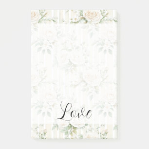 Post-it® Bandes florales crème romantiques feuilles vertes