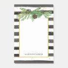 Bandes noires et blanches avec cônes d'or et de pi