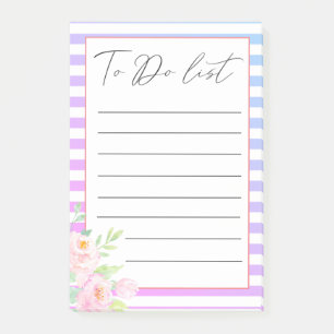 Post-it® Bandes ombres Bleu Peonies À Faire Liste