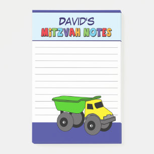 Post-it® Bar Mitzvah du camion bleu personnalisé