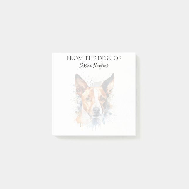 Post-it® Basenji Lover Monogrammed Dog (Devant)