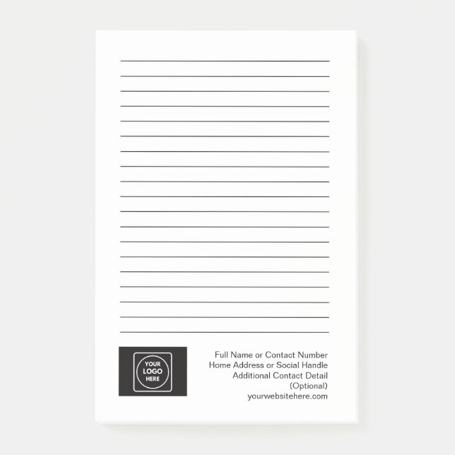 Post-it® Basic Company Logo Branding Co Note Card (Devant)