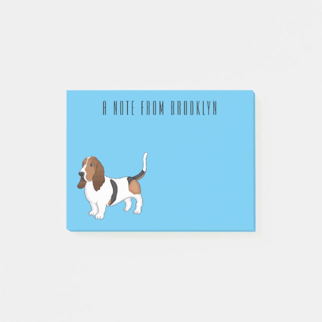 Post-it® Basset hound dessin de chien (Devant)