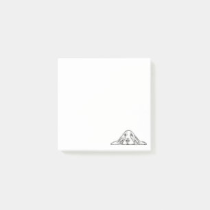 Post-it® basset hound noir blanc yeux de chiot simple