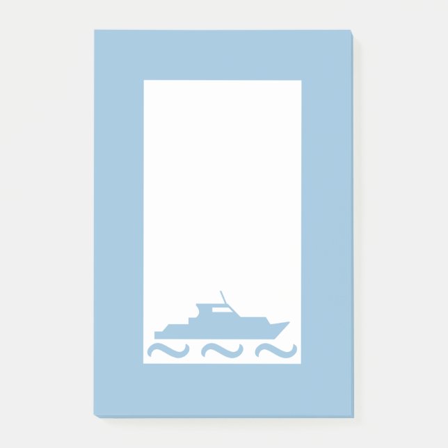 Post-it® Bateau bleu pour bébé garçon (Devant)