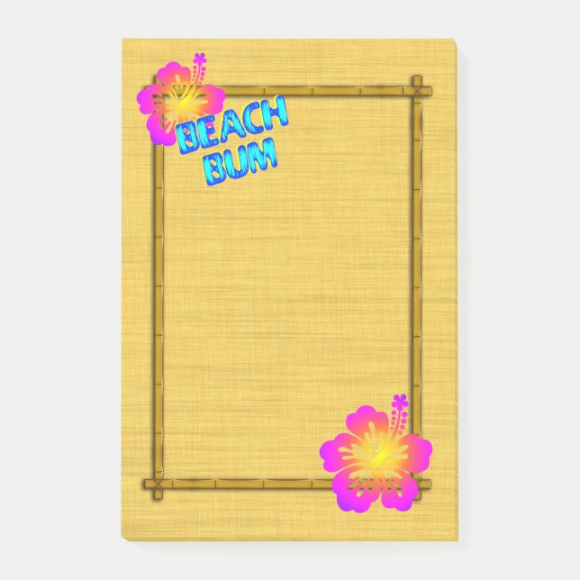Post-it® Beach Bum Hibiscus Fleur Bambou Frame Art (Devant)
