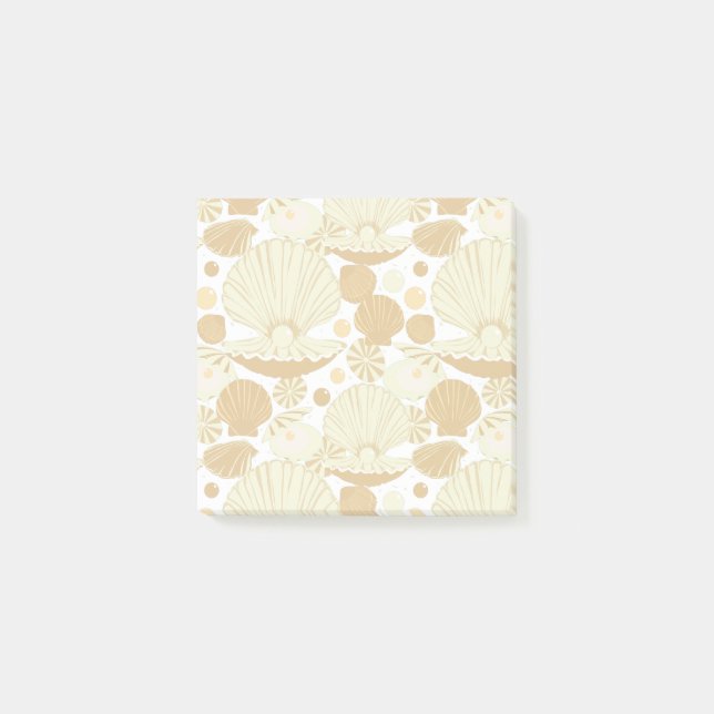 Post-it® Beach Seashs Beige et blanc (Devant)