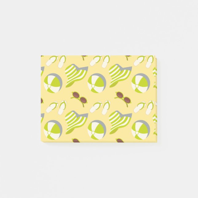 Post-it® Beach vacay pattern with sunglasses and sun hat  (Devant)