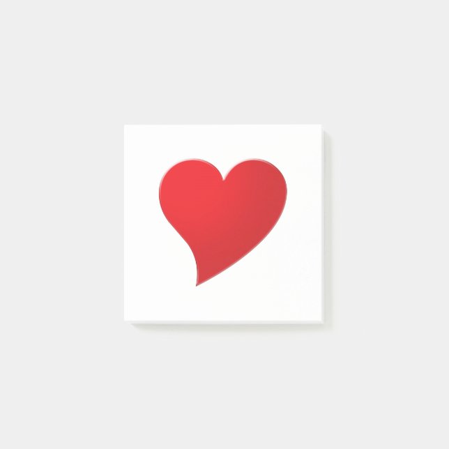 Post-it® Beau blanc rouge grand Coeur chic Saint Valentin (Devant)