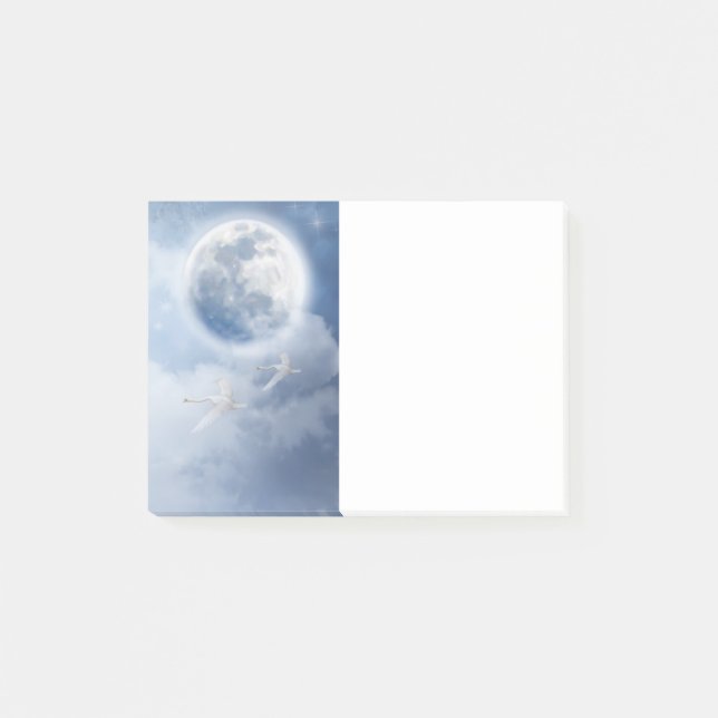 Post-it® Beau ciel bleu avec cygnes volants (Devant)