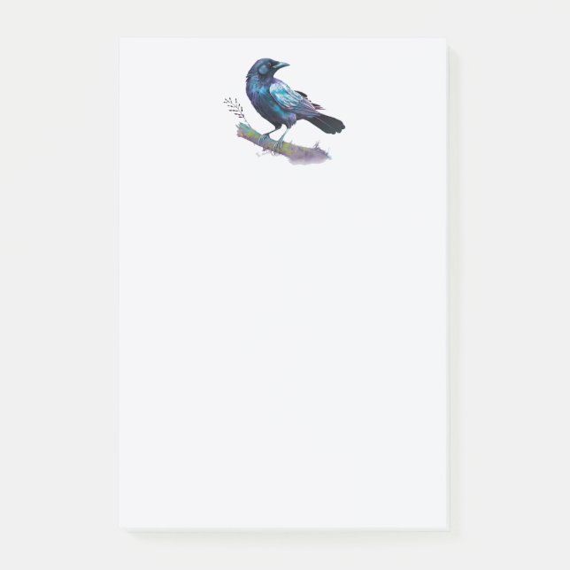 Post-it® Beau Corbeau sur une branche d'arbre (Devant)