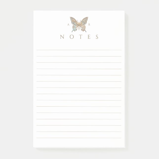 Post-it® Beau logo orné de papillon décoratif (Devant)