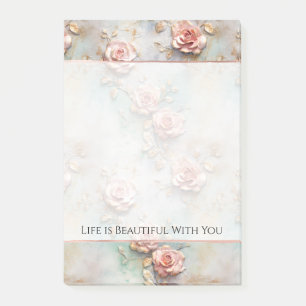 Post-it® Beau Romantique Rose rose rose Roses romantiques