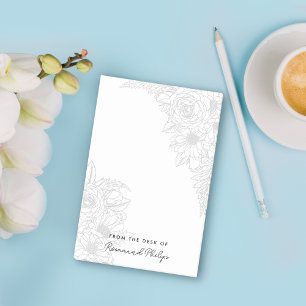 Post-it® Beau Rose Daisy Line Art From the Desk of