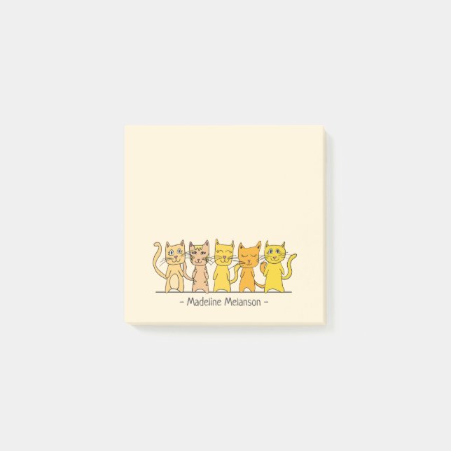Post-it® Beaucoup de chats mignons personnalisés (Devant)