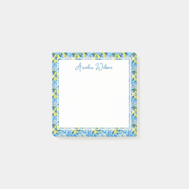 Post-it® Beautiful Pattern of Vibrant Lemons Personalized (Devant)