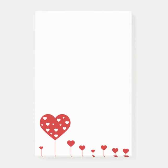 Post-it® Beaux coeurs romantiques doux (Devant)