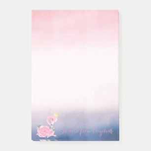 Post-it® Bébé adorable Flamant rose rose floral