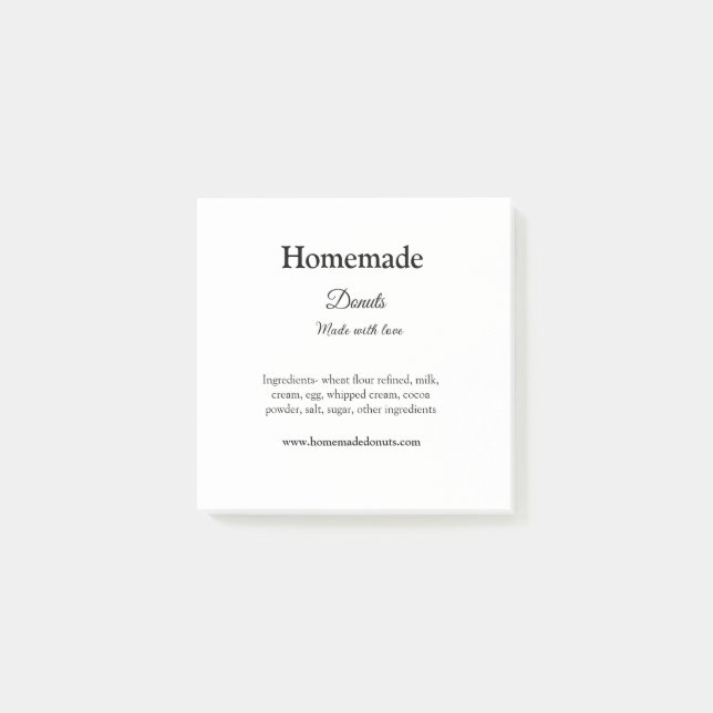 Post-it® beignets faits maison avec amour ajouter site de t (Devant)