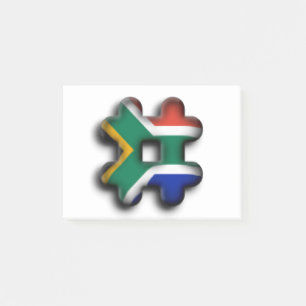 Post-it® Belle Afrique du Sud Hashtag Motif Drapeau Art