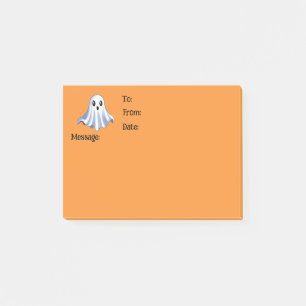 Post-it® Belle Fantôme sur le message orange d'Halloween