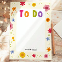 Belle Floral Personnalisé Nom Tâches À Faire Liste