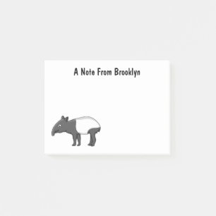 Post-it® Belle illustration de tapir de dessin animé