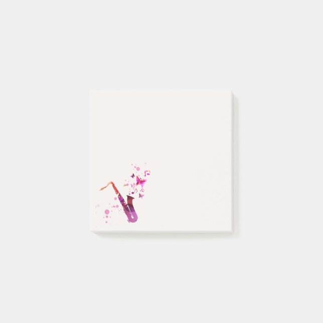 Post-it® Belle papeterie de saxophone fille (Devant)
