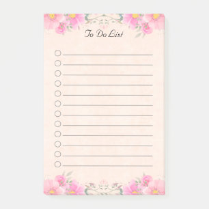Post-it® Belles Fleurs aux Couleurs Pastel Liste de Tâches