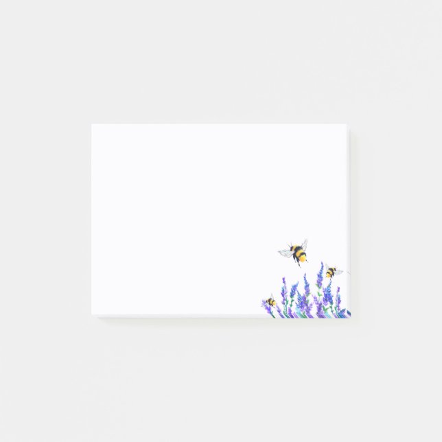Post-it® Belles fleurs de printemps et les abeilles volent  (Devant)