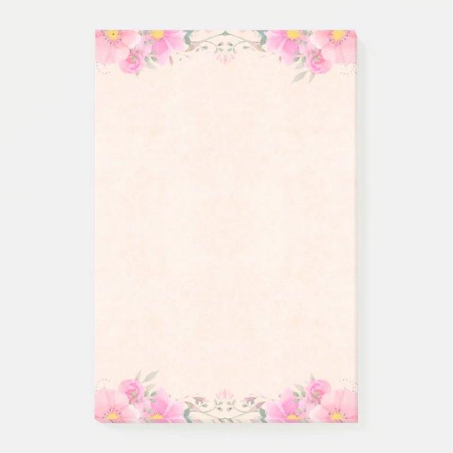 Post-it® Belles fleurs en couleurs pastel Notes (Devant)