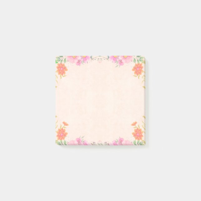 Post-it® Belles fleurs en couleurs pastel Notes (Devant)