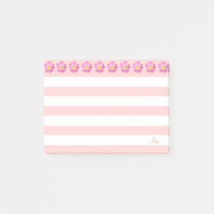 Post-it® Belles fleurs roses et rayures