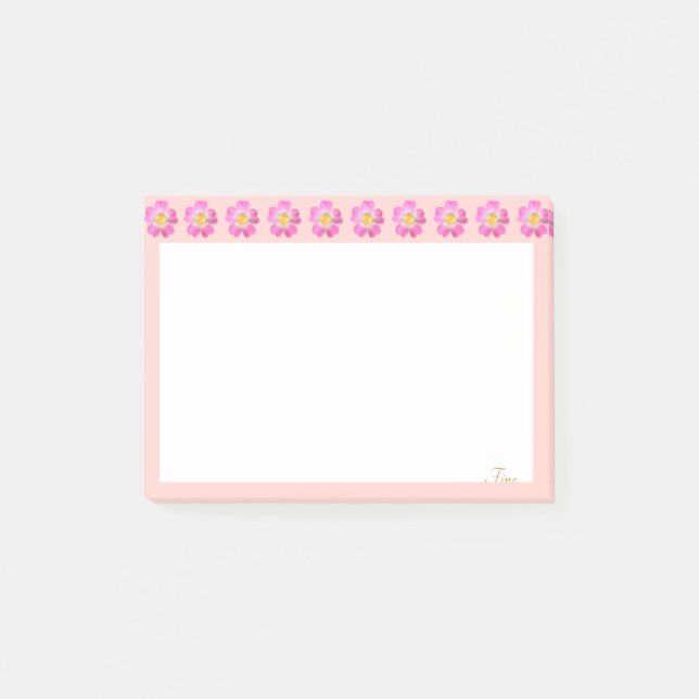 Post-it® Belles fleurs roses sur rose et blanc (Devant)
