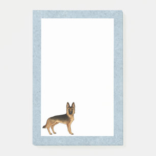 Post-it® Berger Allemand noir et feu race de chien GSD Blue