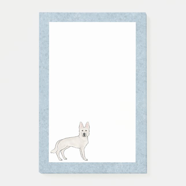 Post-it® Berger blanc blanc blanc GSD Cartoon Chien bleu (Devant)